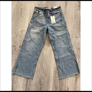 NWT Zara rigid denim wide leg